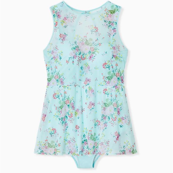 Torrid 6X Swim Dress Aqua Push Up Swimsuit Plus - Picture 4 of 6